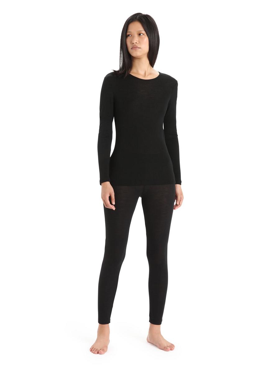 Black Icebreaker Merino 175 Everyday Thermal Women's Leggings | AU 1545TCEV